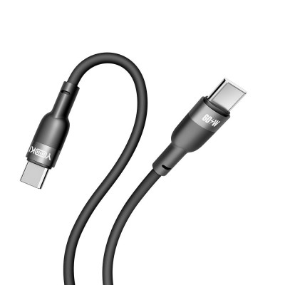 Кабель для зарядки и обмена данными USB Yoki YK-SI50 SILICONE Series Type-C to Type-C 60W 3A/20V 1.2 м Черный Кабель для зарядки и обмена данными USB Yoki YK-SI50 SILICONE Series Type-C to Type-C 60W 3A/20V 1.2 м Черный