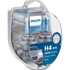 Комплект галогенових ламп Philips 12342WVUSM H4 60/55W 12V P43t WhiteVision ultra +60%
