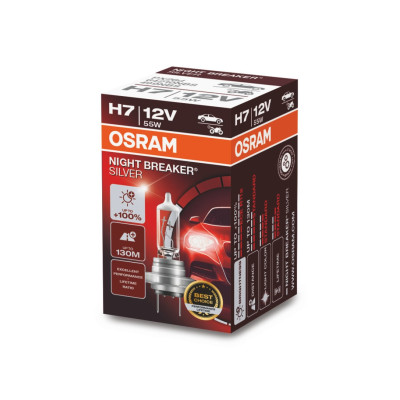 Галогенова лампа Osram H7 64210NBS Night Breaker Silver +100 55W 12V PX26d Галогенова лампа Osram H7 64210NBS Night Breaker Silver +100 55W 12V PX26d