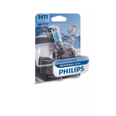Галогенова лампа Philips 12362WVUB1 H11 55W 12V PGJ19-2 WhiteVision ultra +60% 4000K B1 Галогенова лампа Philips 12362WVUB1 H11 55W 12V PGJ19-2 WhiteVision ultra +60% 4000K B1