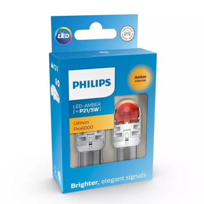 Комплект світлодіодних ламп Philips 11499AU60X2 P21/5W LED Ultinon Pro6000 SI 12V BAY15d amber Комплект світлодіодних ламп Philips 11499AU60X2 P21/5W LED Ultinon Pro6000 SI 12V BAY15d amber