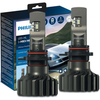 Комплект светодиодных ламп Philips HB3/HB4 11005U91X2 LED Ultinon Pro9100 12/24V 2 штуки Комплект светодиодных ламп Philips HB3/HB4 11005U91X2 LED Ultinon Pro9100 12/24V 2 штуки