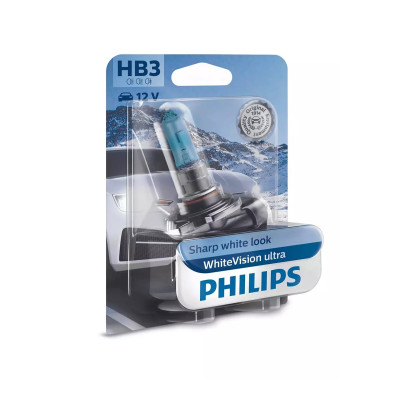 Галогенова лампа Philips 9005WVUB1 HB3 60W 12V WhiteVision ultra +60% (3800K) B1 Галогенова лампа Philips 9005WVUB1 HB3 60W 12V WhiteVision ultra +60% (3800K) B1