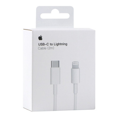 Кабель для заряджання USB Apple Type-C to Lightning 2m Білий Кабель для заряджання USB Apple Type-C to Lightning 2m Білий