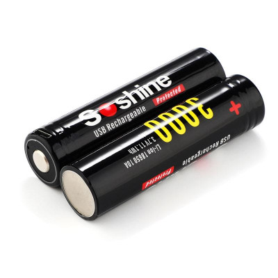 Акумулятор Soshine 18650 Li-Ion microUSB 3000mAh 1 шт (18650USB-3.7-3000) Акумулятор Soshine 18650 Li-Ion microUSB 3000mAh 1 шт (18650USB-3.7-3000)