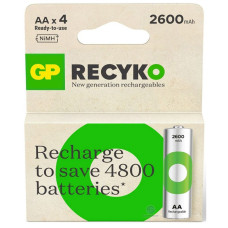 Акумуляторы GP Recyko 2600 AA/HR06 NI-MH 2600 mAh BL 4 шт (GP270AAHCER21-2TLB4)