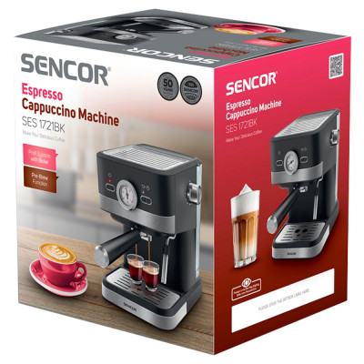 Кавоварка еспресо Sencor SES 1721BK 1.5 л Чорний (6931336)