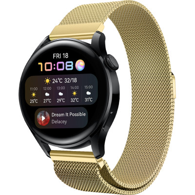 Ремінець 22 мм міланська петля BeWatch для Huawei Watch 3 / 3 Pro Золотий (1020228.2U) Ремінець 22 мм міланська петля BeWatch для Huawei Watch 3 / 3 Pro Золотий (1020228.2U)