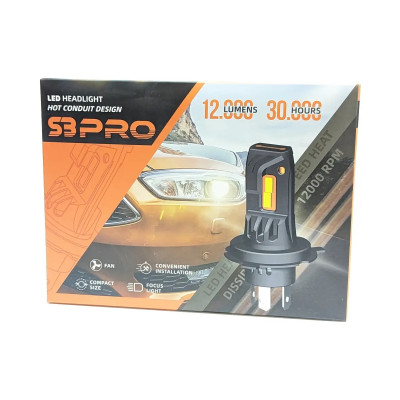 Комплект LED ламп S3PRO HeadLight H7 12V 50W/set 6000K Комплект LED ламп S3PRO HeadLight H7 12V 50W/set 6000K