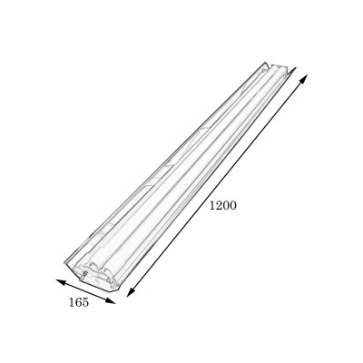 Светильник открытый под две led лампы 120см СПВ 02-1200 зеркало MSK Electric Светильник открытый под две led лампы 120см СПВ 02-1200 зеркало MSK Electric