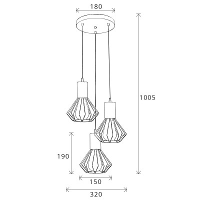 Светильник лофт MSK Electric Diadem подвесной на круглом основании NL 2215-3R Светильник лофт MSK Electric Diadem подвесной на круглом основании NL 2215-3R