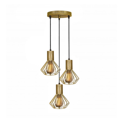Светильник лофт MSK Electric Diadem подвесной на круглом основании NL 2215-3R BN Светильник лофт MSK Electric Diadem подвесной на круглом основании NL 2215-3R BN