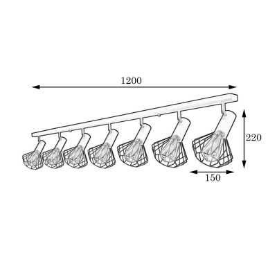 Світильник лофт MSK Electric Diadem стельовий NL 22151-7 BK Світильник лофт MSK Electric Diadem стельовий NL 22151-7 BK