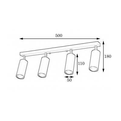 Светильник потолочный MSK Electric Tube спот с поворотным механизмом NL 1105-4 BK Светильник потолочный MSK Electric Tube спот с поворотным механизмом NL 1105-4 BK