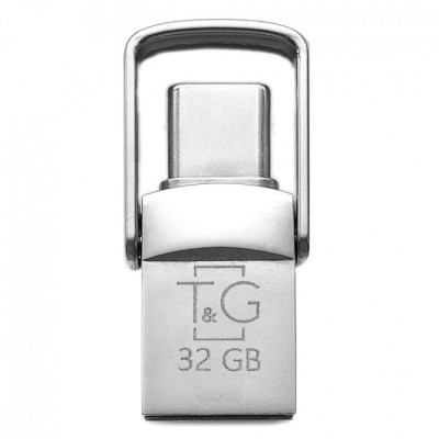 Флешка T&G 2&1USB/Type C 32Gb Metal 104 USB Flash Drive Steel