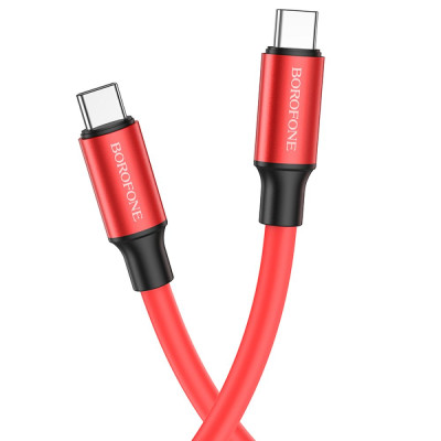 Кабель передачі даних Borofone BX82 Bountiful Type-C to Type-C 1 m 60W 20V / 3A Red