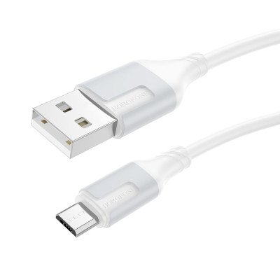 Кабель для заряджання USB Borofone BX101 Creator USB-MicroUSB 2.4A 1 м Білий