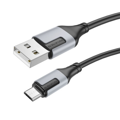Кабель для заряджання USB Borofone BX101 Creator USB-MicroUSB 2.4A 1 м Чорний Кабель для заряджання USB Borofone BX101 Creator USB-MicroUSB 2.4A 1 м Чорний