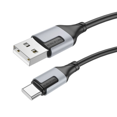 Кабель для заряджання USB Borofone BX101 Creator USB-Type C 3A 1 м Чорний Кабель для заряджання USB Borofone BX101 Creator USB-Type C 3A 1 м Чорний