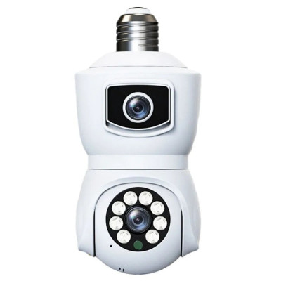 IP камера видеонаблюдения в патрон RIAS V380-E27 (v380 APP) Wi-Fi 2 объектива 2MP+2MP White IP камера видеонаблюдения в патрон RIAS V380-E27 (v380 APP) Wi-Fi 2 объектива 2MP+2MP White