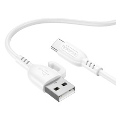 Кабель для заряджання з гачком USB Borofone BX91 USB-Type C 3A 1 м White
