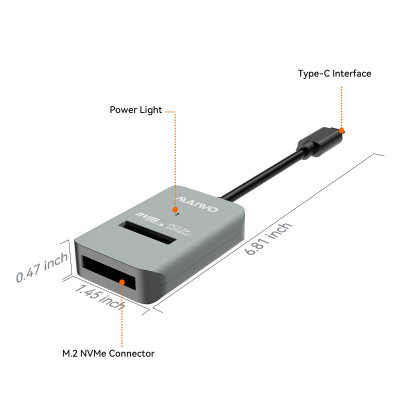 Док-станція Maiwo M.2 NVMe PCIe USB 3.1 Type-C Сірий (K1696P 6402) Док-станція Maiwo M.2 NVMe PCIe USB 3.1 Type-C Сірий (K1696P 6402)