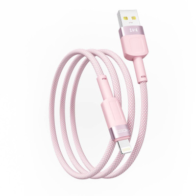 Кабель для заряджання USB Ridea RC-CP43 ColorPro USB-Lightning 12W 5V/2.4A 1.2 м Рожевий