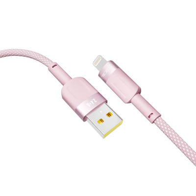 Кабель для заряджання USB Ridea RC-CP43 ColorPro USB-Lightning 12W 5V/2.4A 1.2 м Рожевий