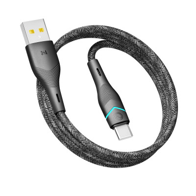 Кабель для зарядки USB Ridea RC-RL15 RGB Light USB-Type C 60W 20V/3A 1.2 м Черный
