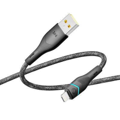 Кабель для заряджання USB Ridea RC-RL15 RGB Light USB-Lightning 12W 1.2 м Чорний Кабель для заряджання USB Ridea RC-RL15 RGB Light USB-Lightning 12W 1.2 м Чорний