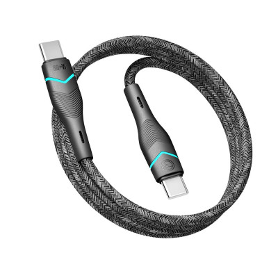 Кабель для заряджання USB Ridea RC-RL15 RGB Light Type-C to Type-C 60W 20V/3A 1.2 м Чорний