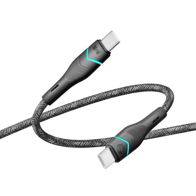 Кабель для зарядки USB Ridea RC-RL15 RGB Light Type-C to Type-C 60W 20V/3A 1.2 м Черный Кабель для зарядки USB Ridea RC-RL15 RGB Light Type-C to Type-C 60W 20V/3A 1.2 м Черный