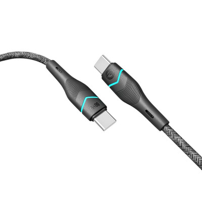 Кабель для зарядки USB Ridea RC-RL15 RGB Light Type-C to Type-C 60W 20V/3A 1.2 м Черный Кабель для зарядки USB Ridea RC-RL15 RGB Light Type-C to Type-C 60W 20V/3A 1.2 м Черный