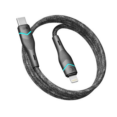 Кабель для зарядки USB Ridea RC-RL15 RGB Light Type-C to Lightning 30W 10V/3A 1.2 м Черный
