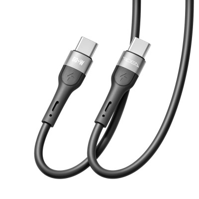 Кабель для зарядки USB Ridea RC-XS51 X-Silicone Type-C to Type-C 60W 20V/3A 2 м Черный Кабель для зарядки USB Ridea RC-XS51 X-Silicone Type-C to Type-C 60W 20V/3A 2 м Черный