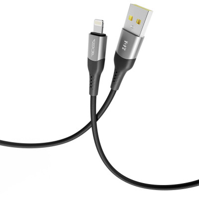 Кабель для заряджання USB Ridea RC-US42 UltraStrong USB-Lightning 12W 5V/2.4A 2 м Чорний Кабель для заряджання USB Ridea RC-US42 UltraStrong USB-Lightning 12W 5V/2.4A 2 м Чорний