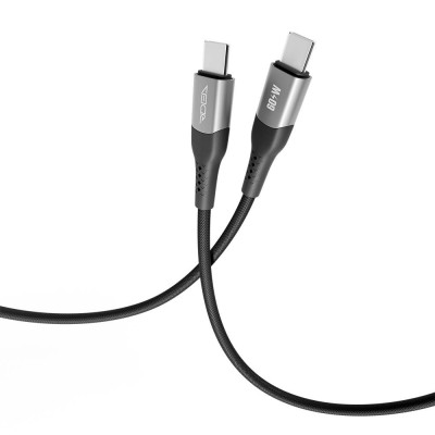 Кабель для заряджання USB Ridea RC-US42 UltraStrong Type-C to Type-C 60W 20V/3A 2 м Чорний Кабель для заряджання USB Ridea RC-US42 UltraStrong Type-C to Type-C 60W 20V/3A 2 м Чорний