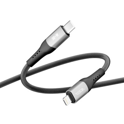 Кабель для заряджання USB Ridea RC-US42 UltraStrong Type-C to Lightning 30W 10V/3A 2 м Чорний Кабель для заряджання USB Ridea RC-US42 UltraStrong Type-C to Lightning 30W 10V/3A 2 м Чорний