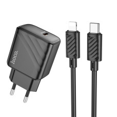 Комплект зарядного пристрою Hoco CS22A Value 1USB-C PD/QC 30W Type-C to Lightning Black (33609_3210137)