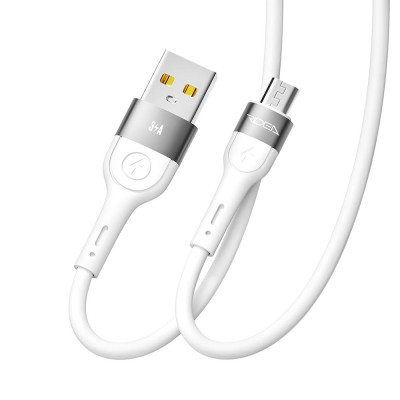 Кабель для заряджання USB Ridea RC-XS51 X-Silicone USB-MicroUSB 60W 20V/3A 1.2 м Білий Кабель для заряджання USB Ridea RC-XS51 X-Silicone USB-MicroUSB 60W 20V/3A 1.2 м Білий