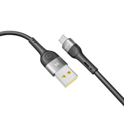 Кабель для заряджання USB Ridea RC-XS51 X-Silicone USB-MicroUSB 60W 20V/3A 1.2 м Чорний Кабель для заряджання USB Ridea RC-XS51 X-Silicone USB-MicroUSB 60W 20V/3A 1.2 м Чорний