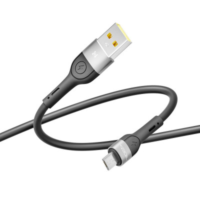 Кабель для заряджання USB Ridea RC-XS51 X-Silicone USB-MicroUSB 60W 20V/3A 1.2 м Чорний Кабель для заряджання USB Ridea RC-XS51 X-Silicone USB-MicroUSB 60W 20V/3A 1.2 м Чорний