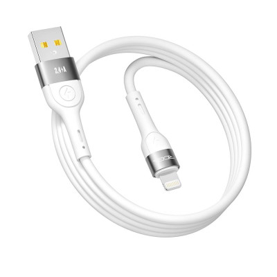 Кабель для заряджання USB Ridea RC-XS51 X-Silicone USB-Lightning 12W 5V/2.4A 1.2 м Білий