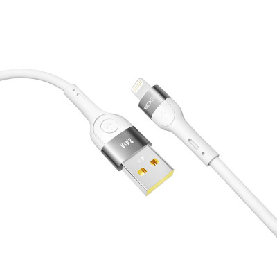 Кабель для заряджання USB Ridea RC-XS51 X-Silicone USB-Lightning 12W 5V/2.4A 1.2 м Білий Кабель для заряджання USB Ridea RC-XS51 X-Silicone USB-Lightning 12W 5V/2.4A 1.2 м Білий