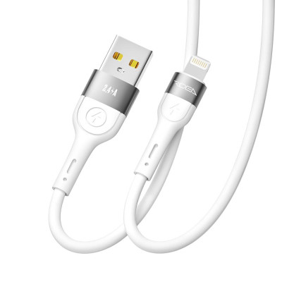 Кабель для заряджання USB Ridea RC-XS51 X-Silicone USB-Lightning 12W 5V/2.4A 1.2 м Білий Кабель для заряджання USB Ridea RC-XS51 X-Silicone USB-Lightning 12W 5V/2.4A 1.2 м Білий