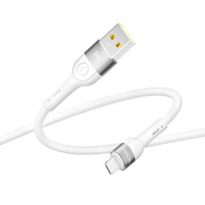Кабель для заряджання USB Ridea RC-XS51 X-Silicone USB-Lightning 12W 5V/2.4A 1.2 м Білий Кабель для заряджання USB Ridea RC-XS51 X-Silicone USB-Lightning 12W 5V/2.4A 1.2 м Білий