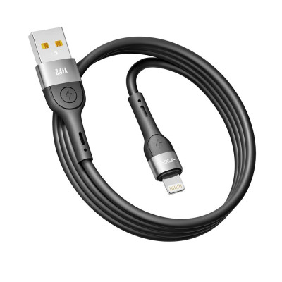 Кабель для заряджання USB Ridea RC-XS51 X-Silicone USB-Lightning 12W 5V/2.4A 1.2 м Чорний