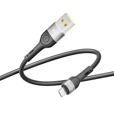 Кабель для заряджання USB Ridea RC-XS51 X-Silicone USB-Lightning 12W 5V/2.4A 1.2 м Чорний Кабель для заряджання USB Ridea RC-XS51 X-Silicone USB-Lightning 12W 5V/2.4A 1.2 м Чорний