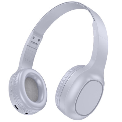 Беспроводные наушники с микрофоном Hoco W46 Charm BT Bluetooth 5.3 AUX 200 мАч Grey (31654_2907101)
