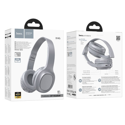 Бездротові навушники з мікрофоном Hoco W46 Charm BT Bluetooth 5.3 AUX 200 мАг Grey (31654_2907101) Бездротові навушники з мікрофоном Hoco W46 Charm BT Bluetooth 5.3 AUX 200 мАг Grey (31654_2907101)